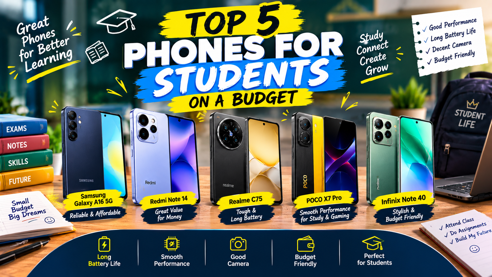 Top 5 Phones for Students on a Budget